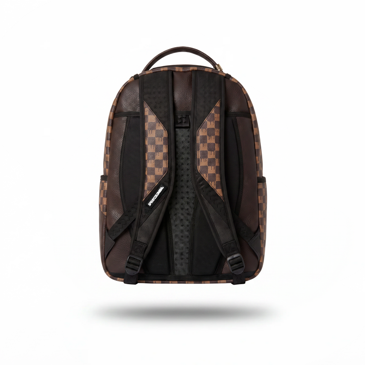 DARK BROWN CHECKERED BACKPACK