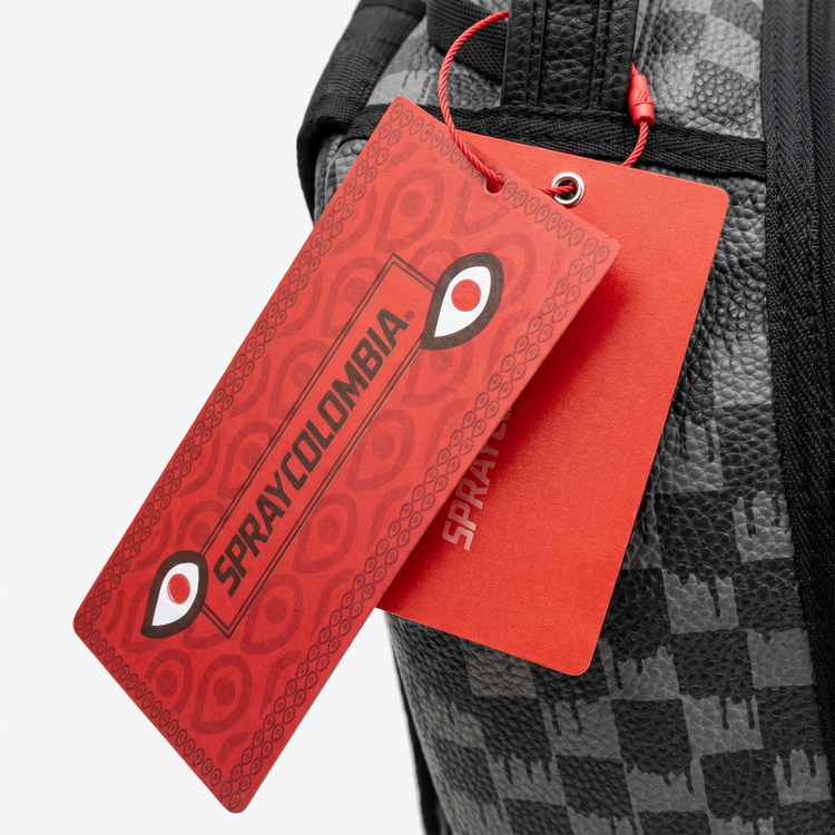 GREY CHECKERED EYE BACKPACK