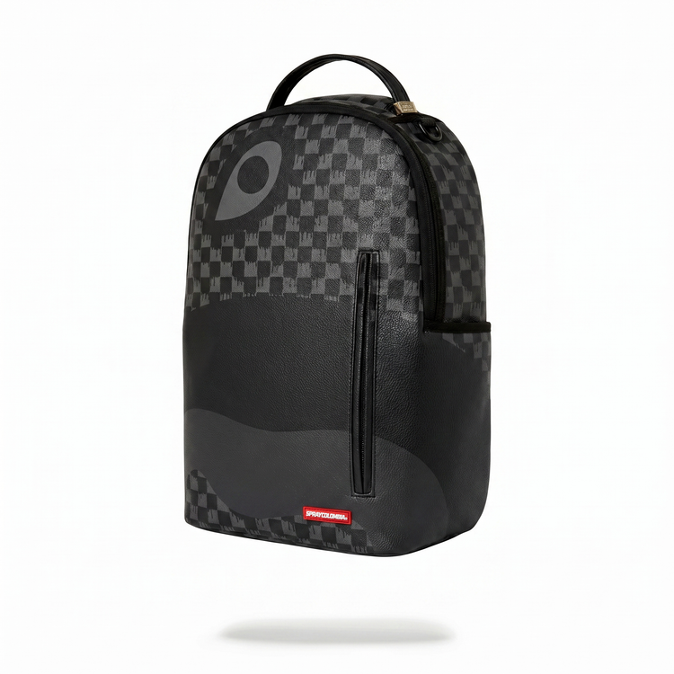 GREY CHECKERED EYE BACKPACK