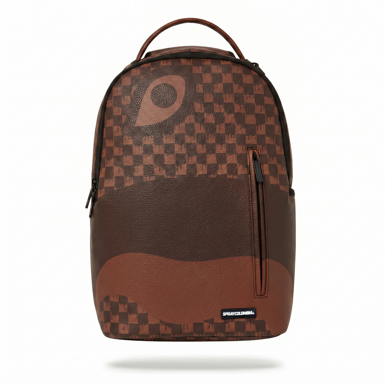 BROWN CHECKERED EYE BACKPACK