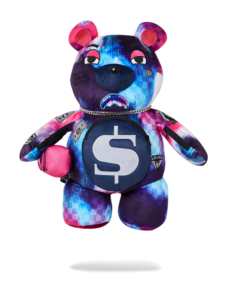 METALLIC TYE DYE BEAR BACKPACK