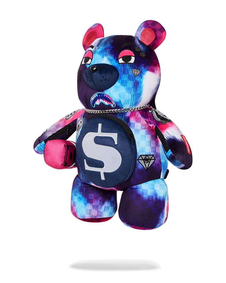 METALLIC TYE DYE BEAR BACKPACK