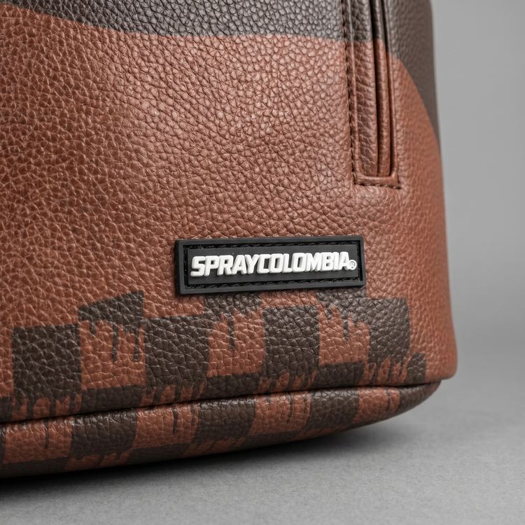 BROWN CHECKERED EYE BACKPACK