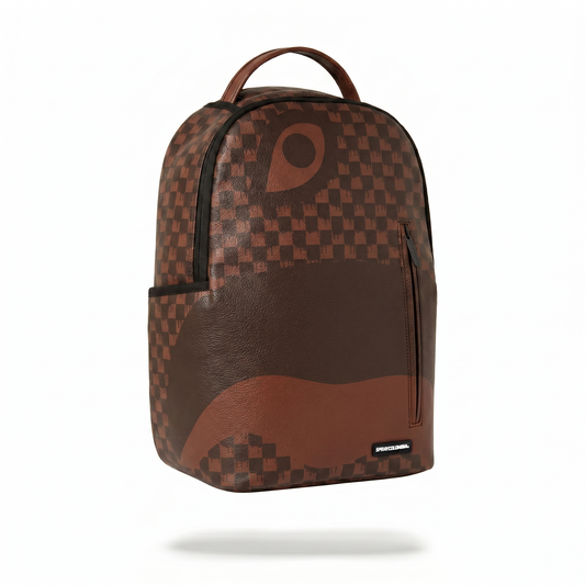 BROWN CHECKERED EYE BACKPACK