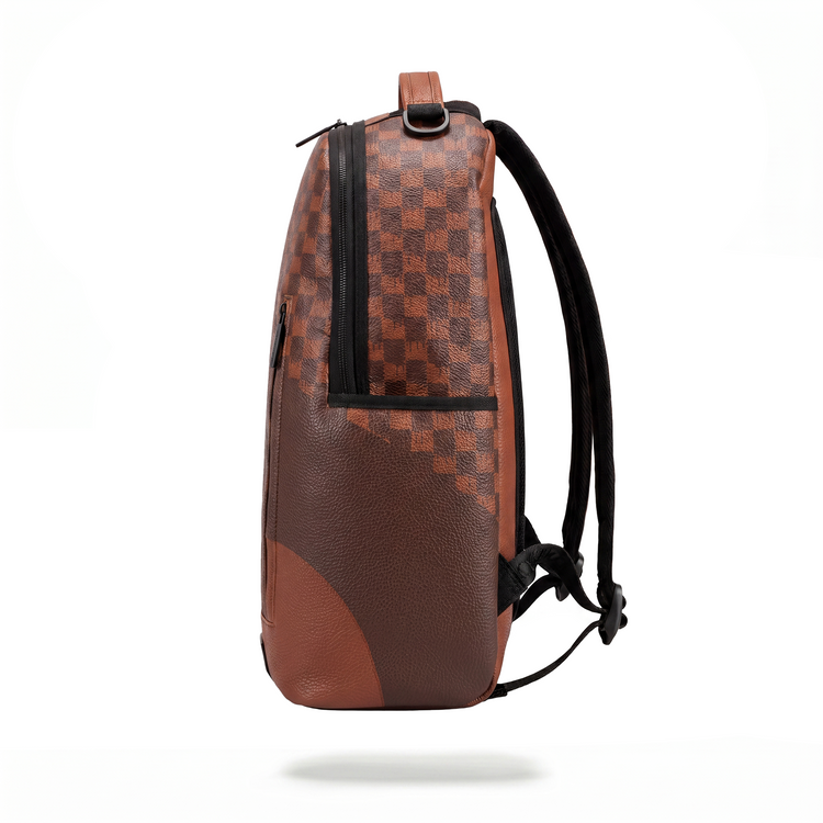 BROWN CHECKERED EYE BACKPACK