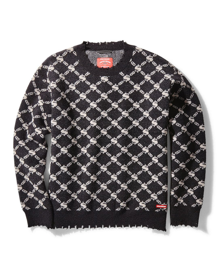 SG LOGO CREW NK PULLOVER SWEATER BLACK
